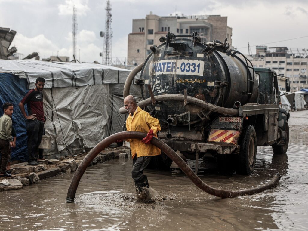Displaced Palestinian families suffer as heavy rains flood Gaza tent camps | Israel-Palestine conflict News