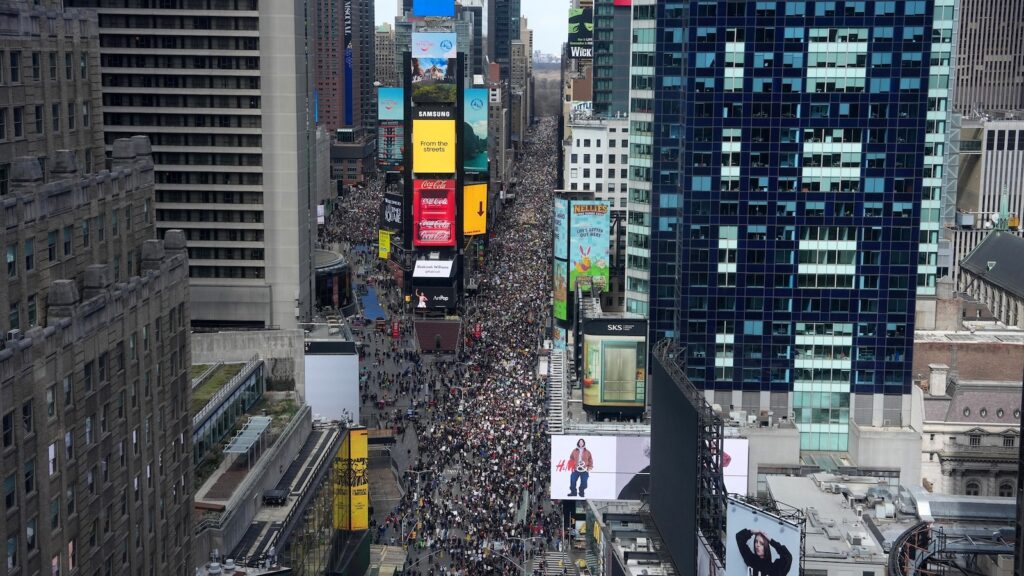 ‘No Kings’ protests draw large crowds in cities, towns across US