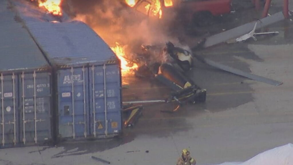 3 dead after news helicopter crashes in Los Angeles near site of earlier fatal bus collision