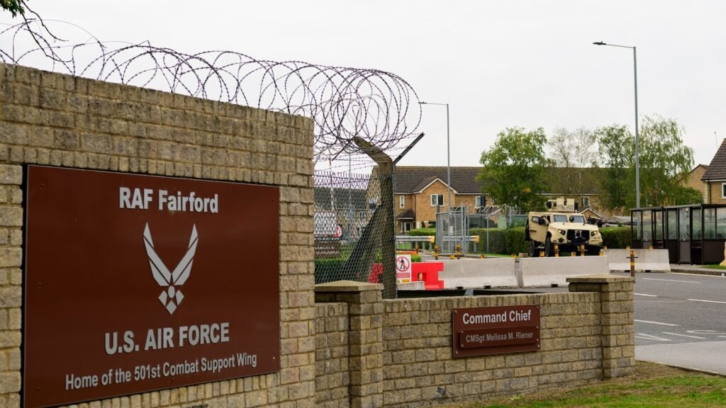 UK police arrest 5 men under terrorism, explosives acts close to US air base